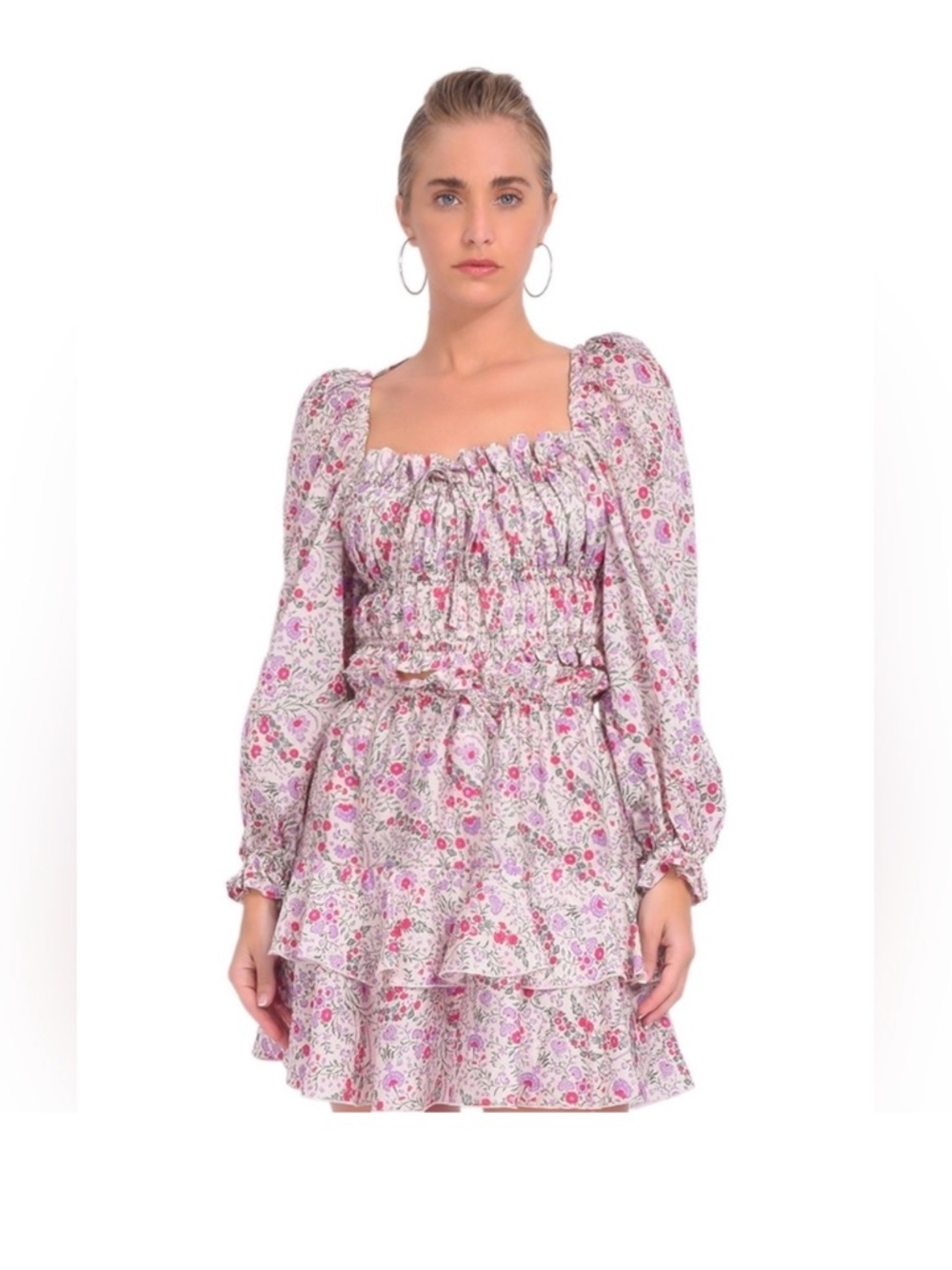 Sabina Musayev Maelys Top In Ivory Print, Size XS